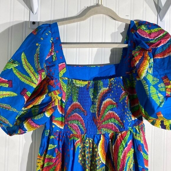 NWT FARM Rio Blue Banana Midi Dress Size S - Picture 10 of 16